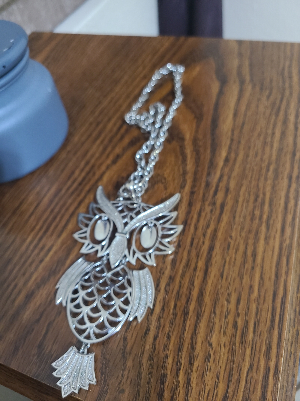 Silver Owl Pendant Necklace